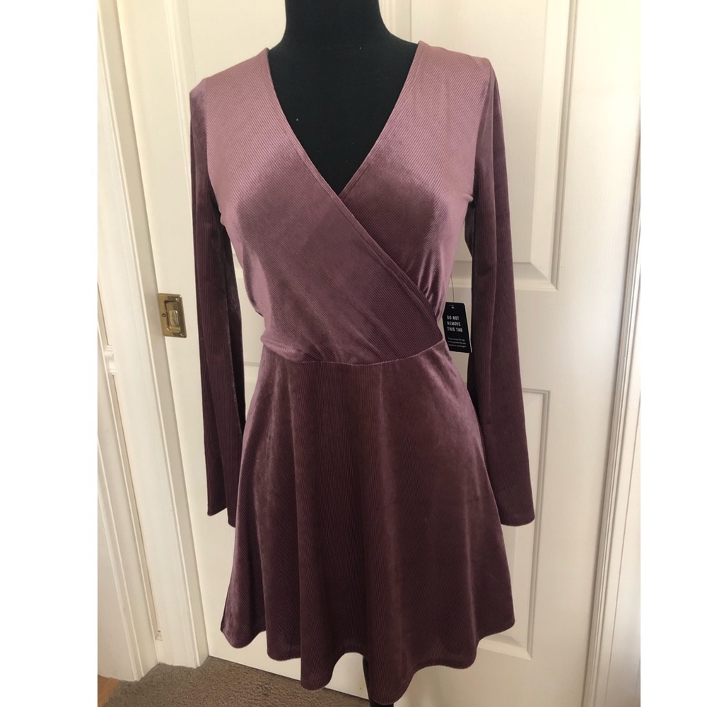 Express velvet wrap dress